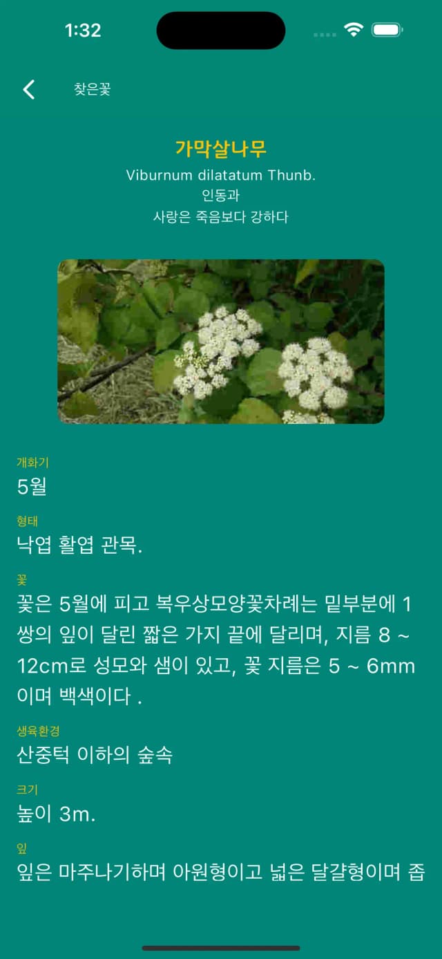 꽃이름 스크린샷 2